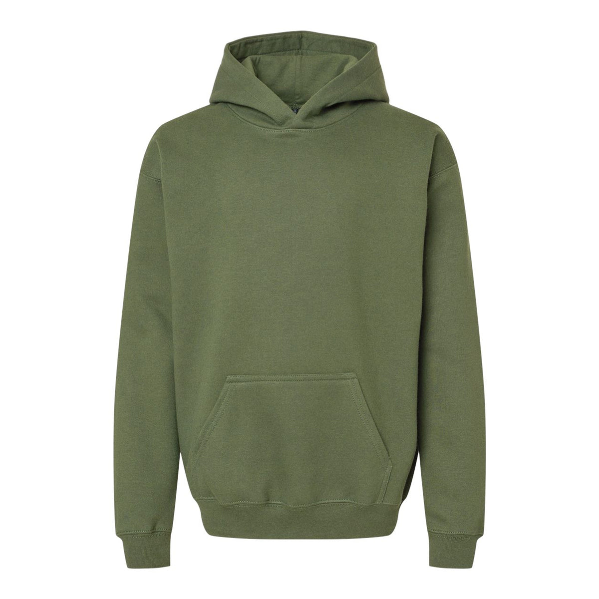 Military Green - Front - Gildan Childrens-Kids Fleece Midweight Hoodie