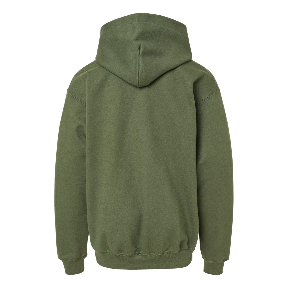 Military Green - Back - Gildan Childrens-Kids Fleece Midweight Hoodie