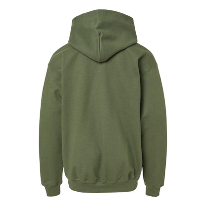 Military Green - Back - Gildan Childrens-Kids Fleece Midweight Hoodie