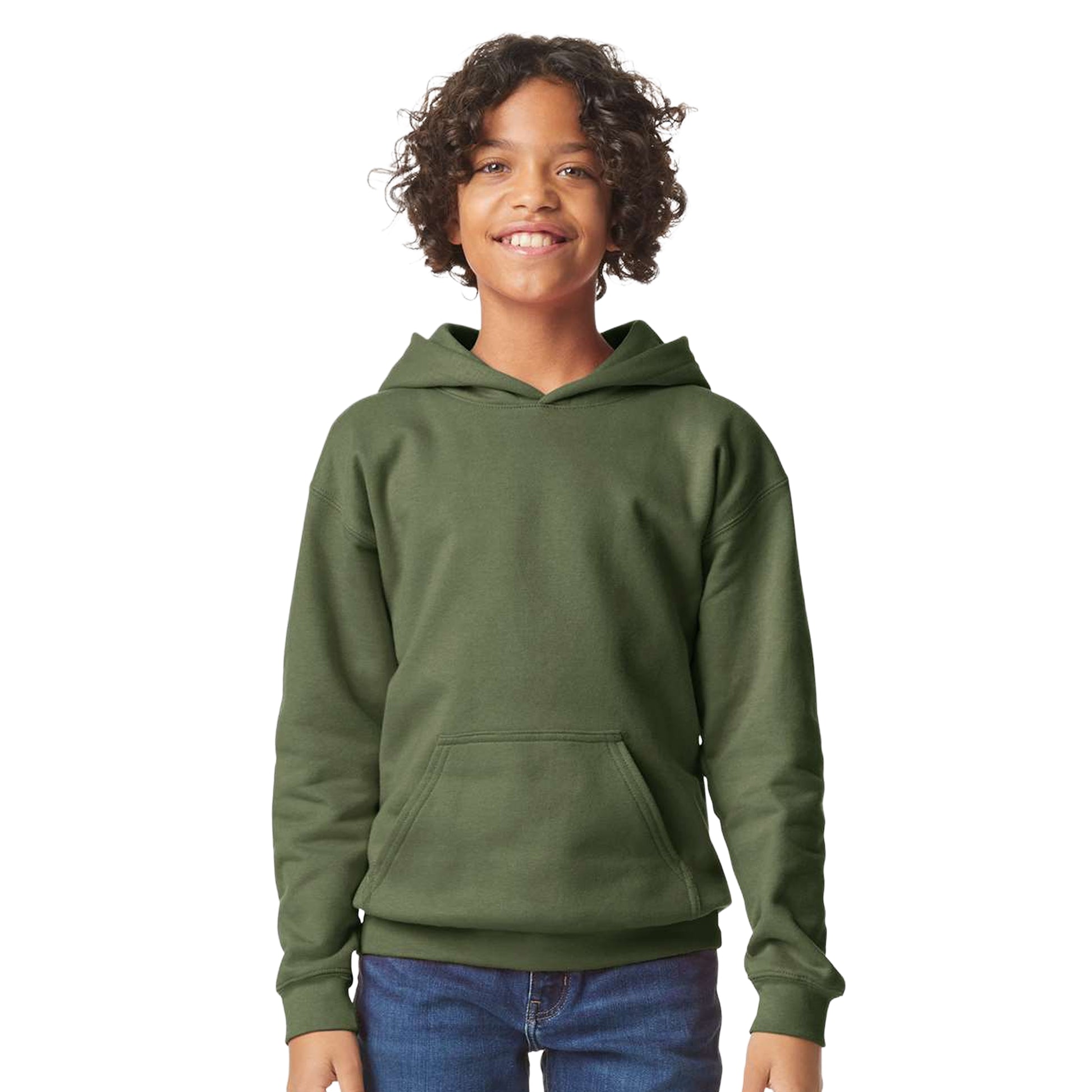 Military Green - Lifestyle - Gildan Childrens-Kids Fleece Midweight Hoodie