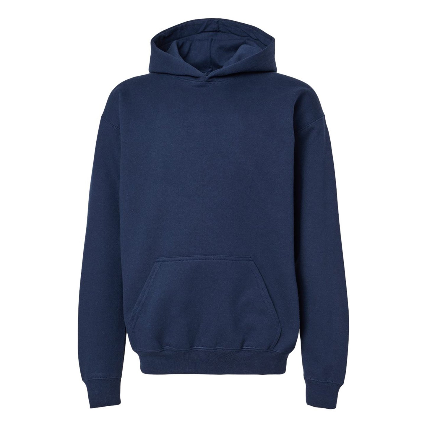 Navy - Front - Gildan Childrens-Kids Fleece Midweight Hoodie