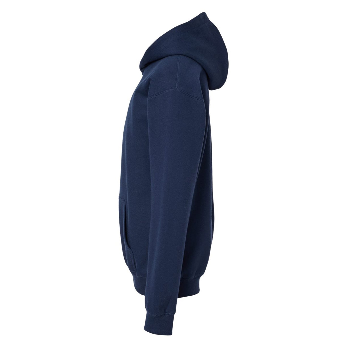 Navy - Side - Gildan Childrens-Kids Fleece Midweight Hoodie