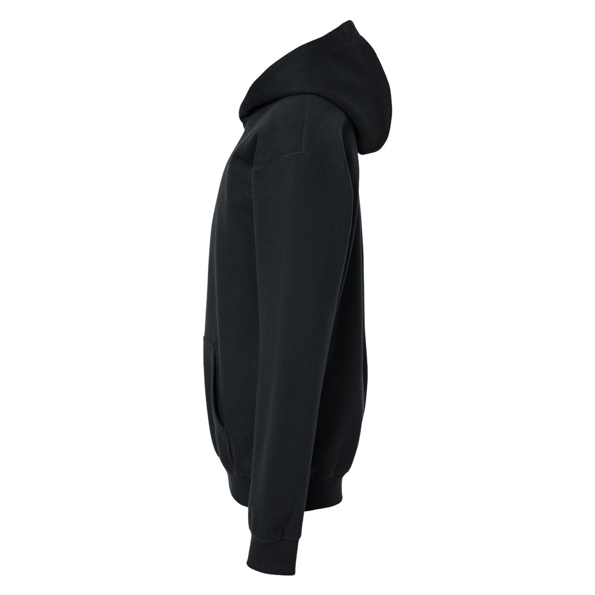 Black - Side - Gildan Childrens-Kids Fleece Midweight Hoodie