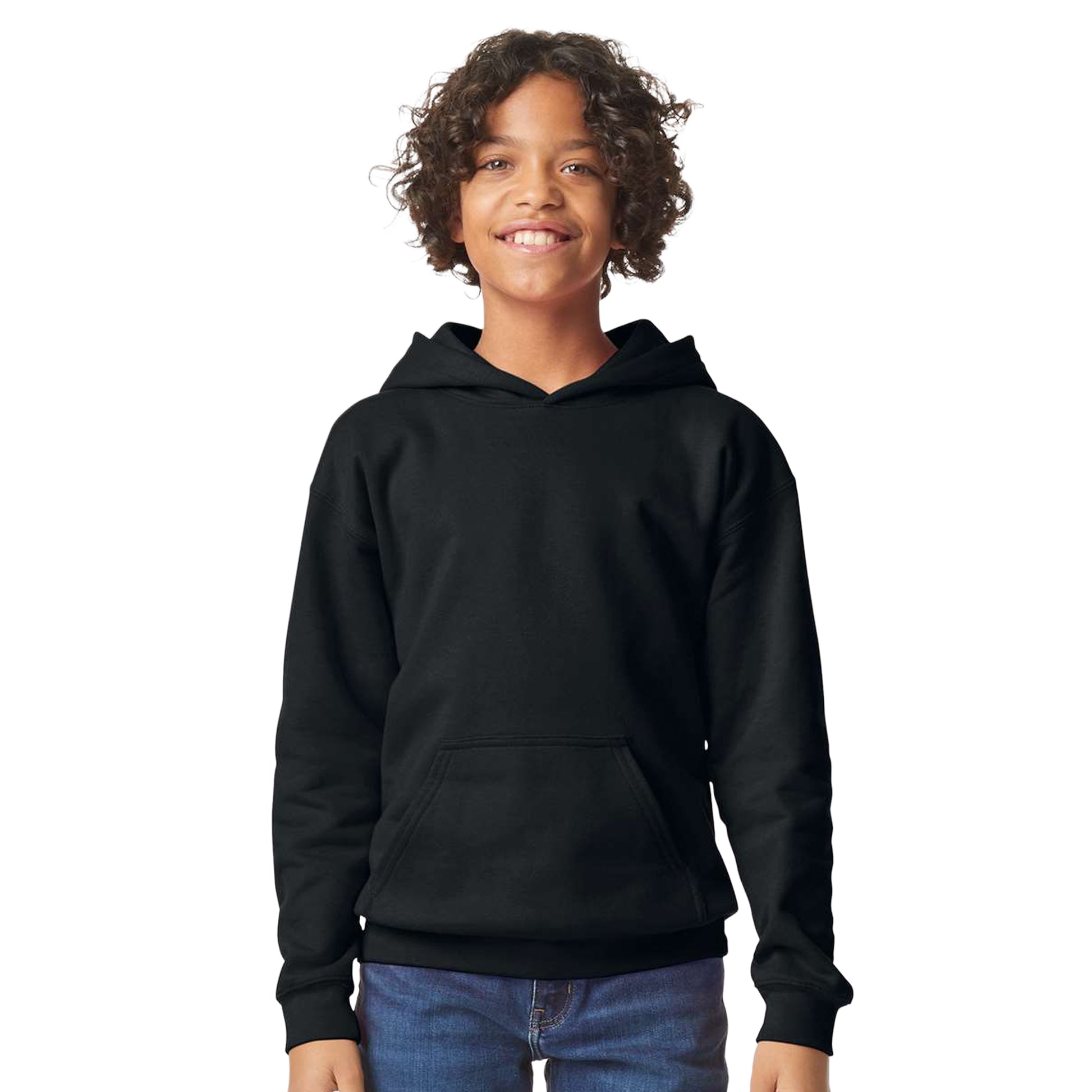 Black - Lifestyle - Gildan Childrens-Kids Fleece Midweight Hoodie