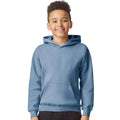 Stone Blue - Front - Gildan Childrens-Kids Fleece Midweight Hoodie
