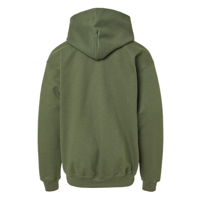 Military Green - Back - Gildan Childrens-Kids Soft Midweight Hoodie