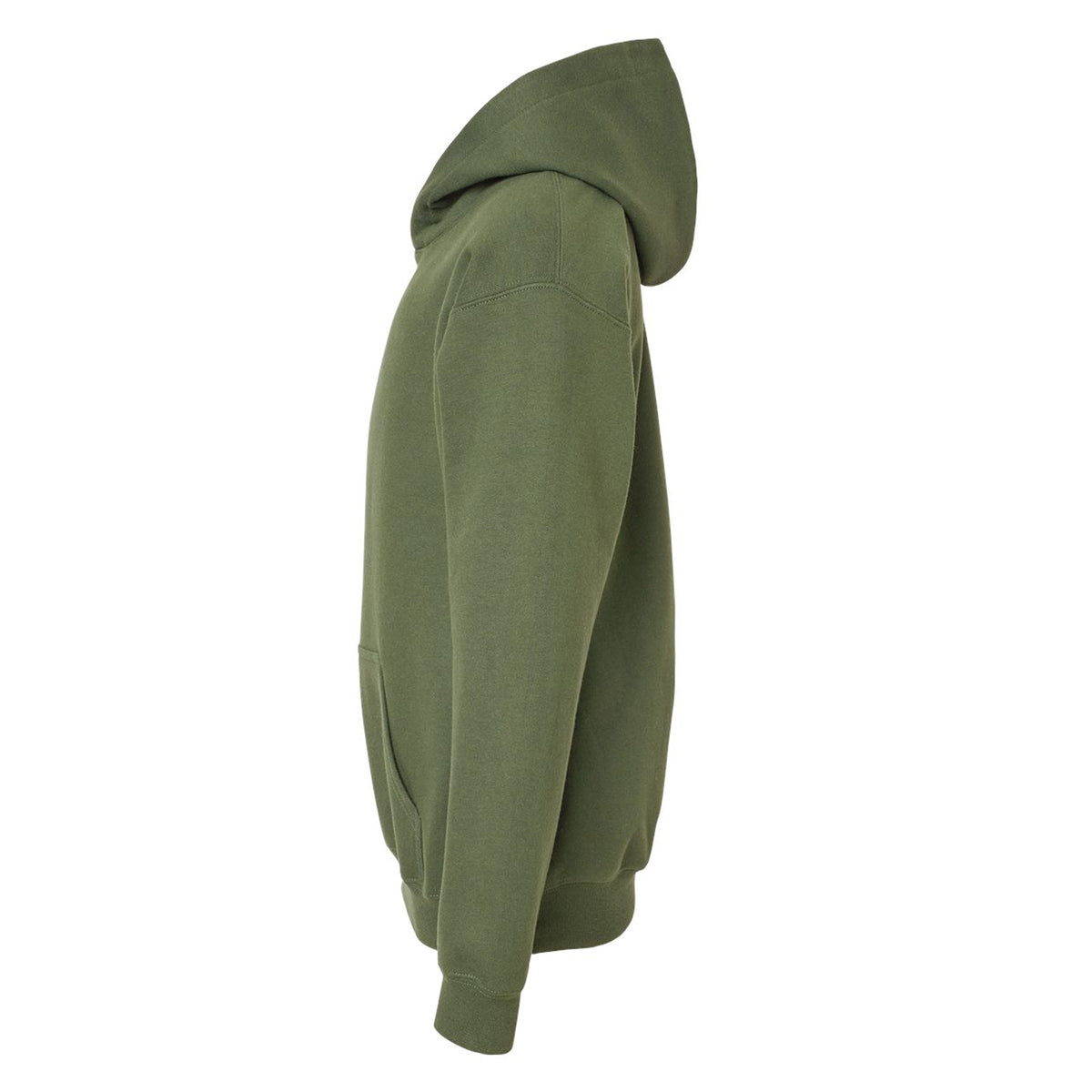 Military Green - Side - Gildan Childrens-Kids Soft Midweight Hoodie