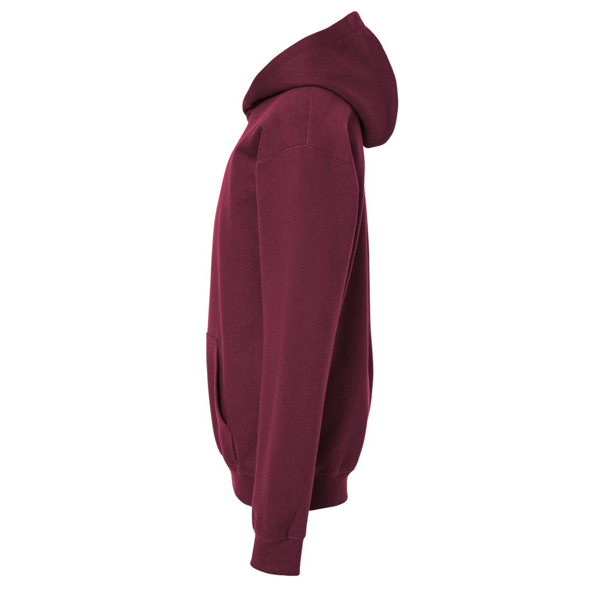 Maroon - Side - Gildan Childrens-Kids Soft Midweight Hoodie