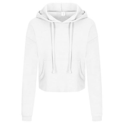 Arctic White - Front - Awdis Womens-Ladies Girlie Cropped Hoodie