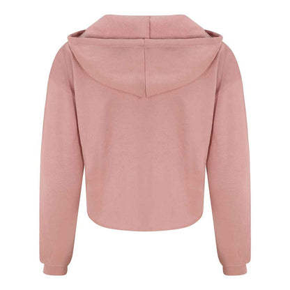 Dusty Pink - Back - Awdis Womens-Ladies Girlie Cropped Hoodie