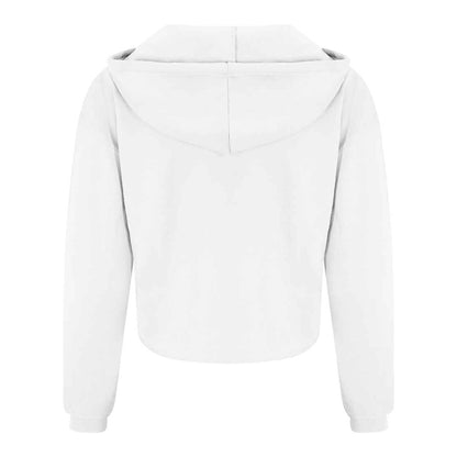 Arctic White - Back - Awdis Womens-Ladies Girlie Cropped Hoodie