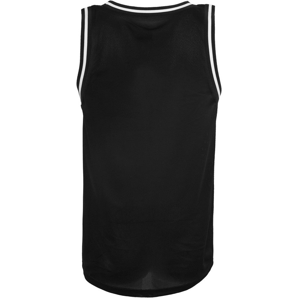 Black-White - Back - Build Your Brand Mens Mesh Tank Top
