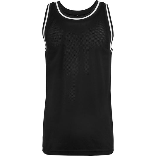 Black-White - Front - Build Your Brand Mens Mesh Tank Top