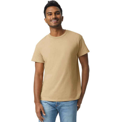 Tan - Front - Gildan Unisex Adult Ultra Cotton T-Shirt