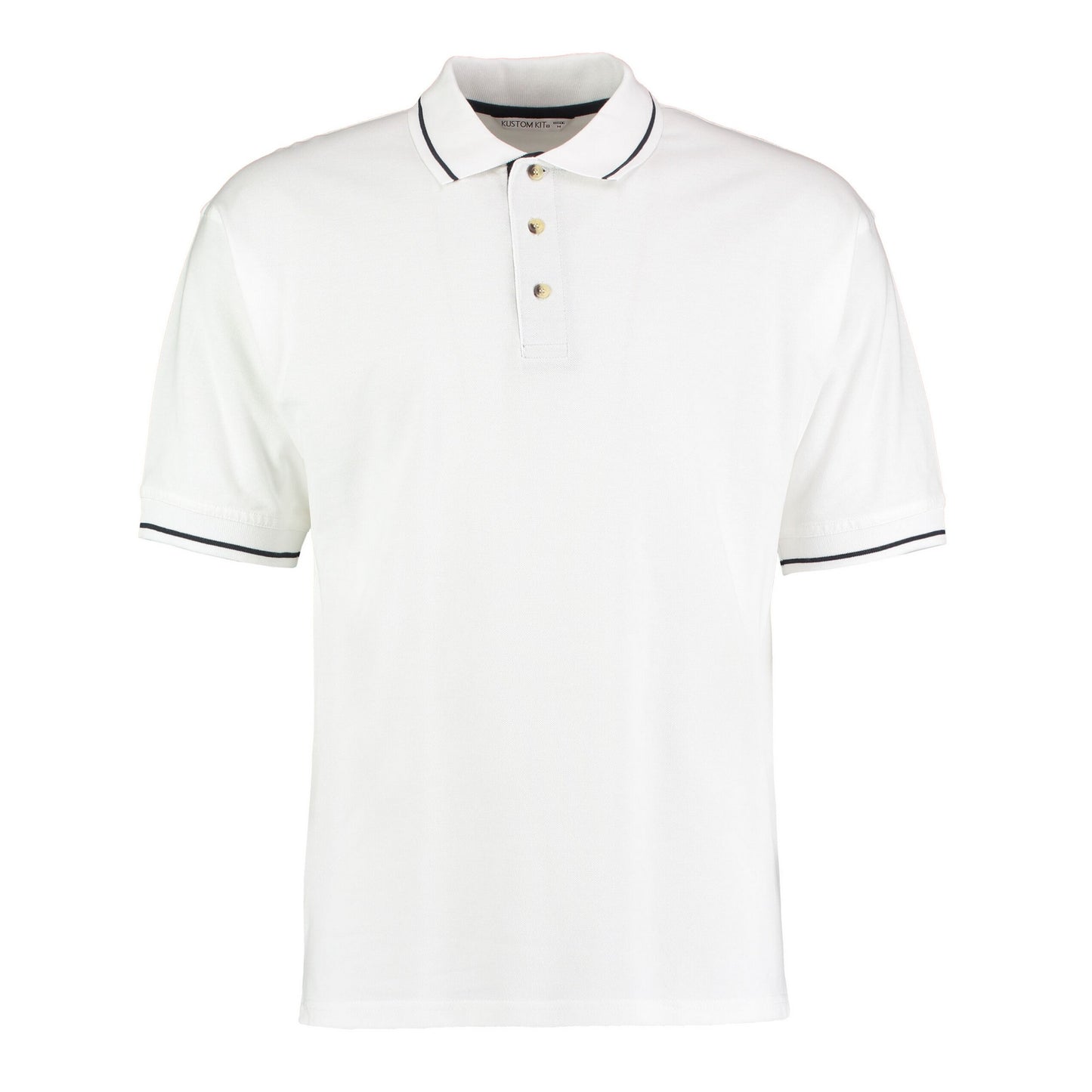 White-Navy - Front - Kustom Kit Mens St Mellion Classic Polo Shirt