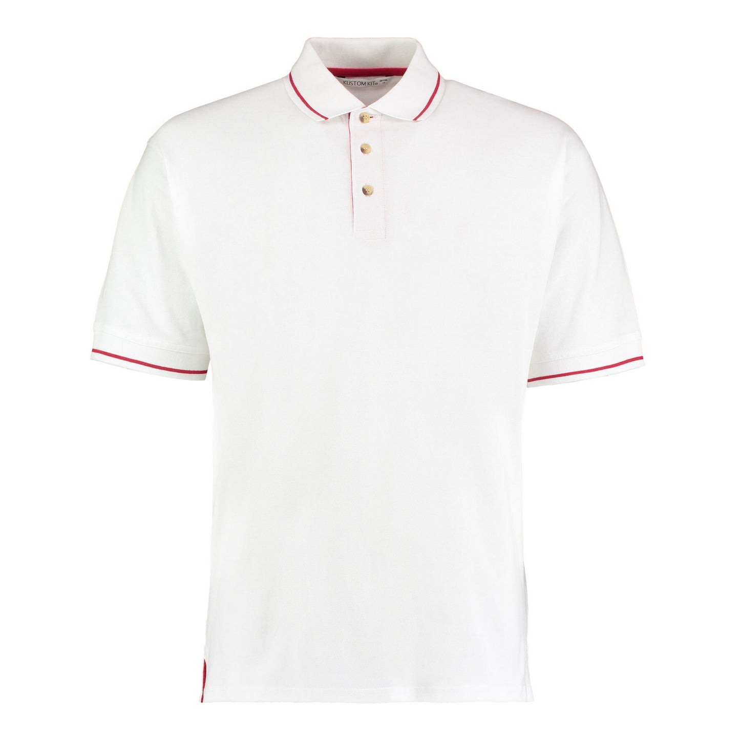 White-Red - Front - Kustom Kit Mens St Mellion Classic Polo Shirt