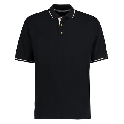 Black-White - Front - Kustom Kit Mens St Mellion Classic Polo Shirt