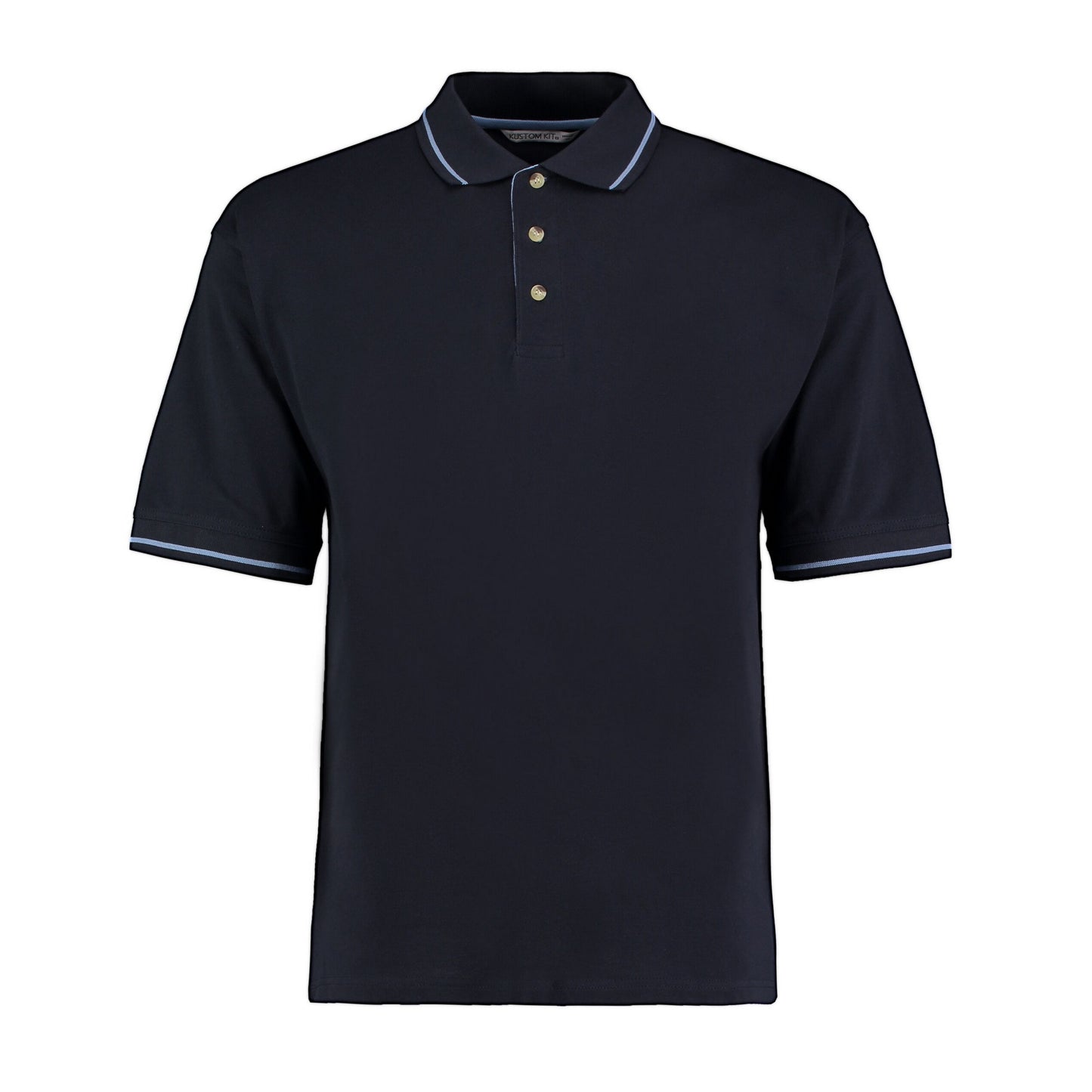 Navy-Light Blue - Front - Kustom Kit Mens St Mellion Classic Polo Shirt