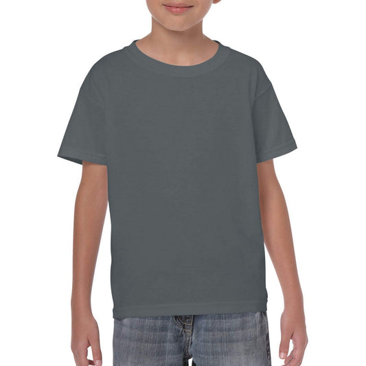 Charcoal - Front - Gildan Childrens-Kids Softstyle Plain T-Shirt