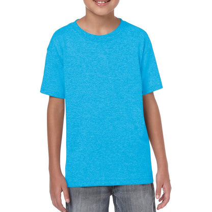 Sapphire - Front - Gildan Childrens-Kids Softstyle Plain T-Shirt