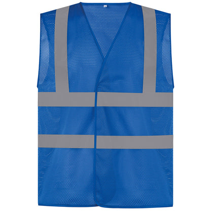 Royal Blue - Front - Yoko Unisex Adult Mesh Hi-Vis Vest