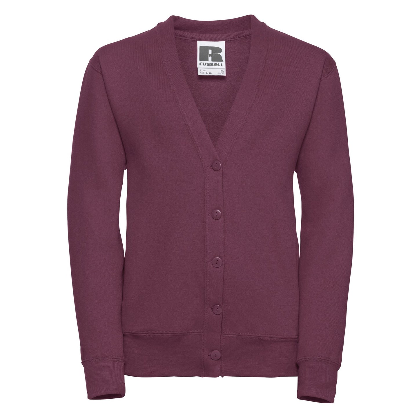 Burgundy - Front - Jerzees Schoolgear Childrens-Kids Cardigan