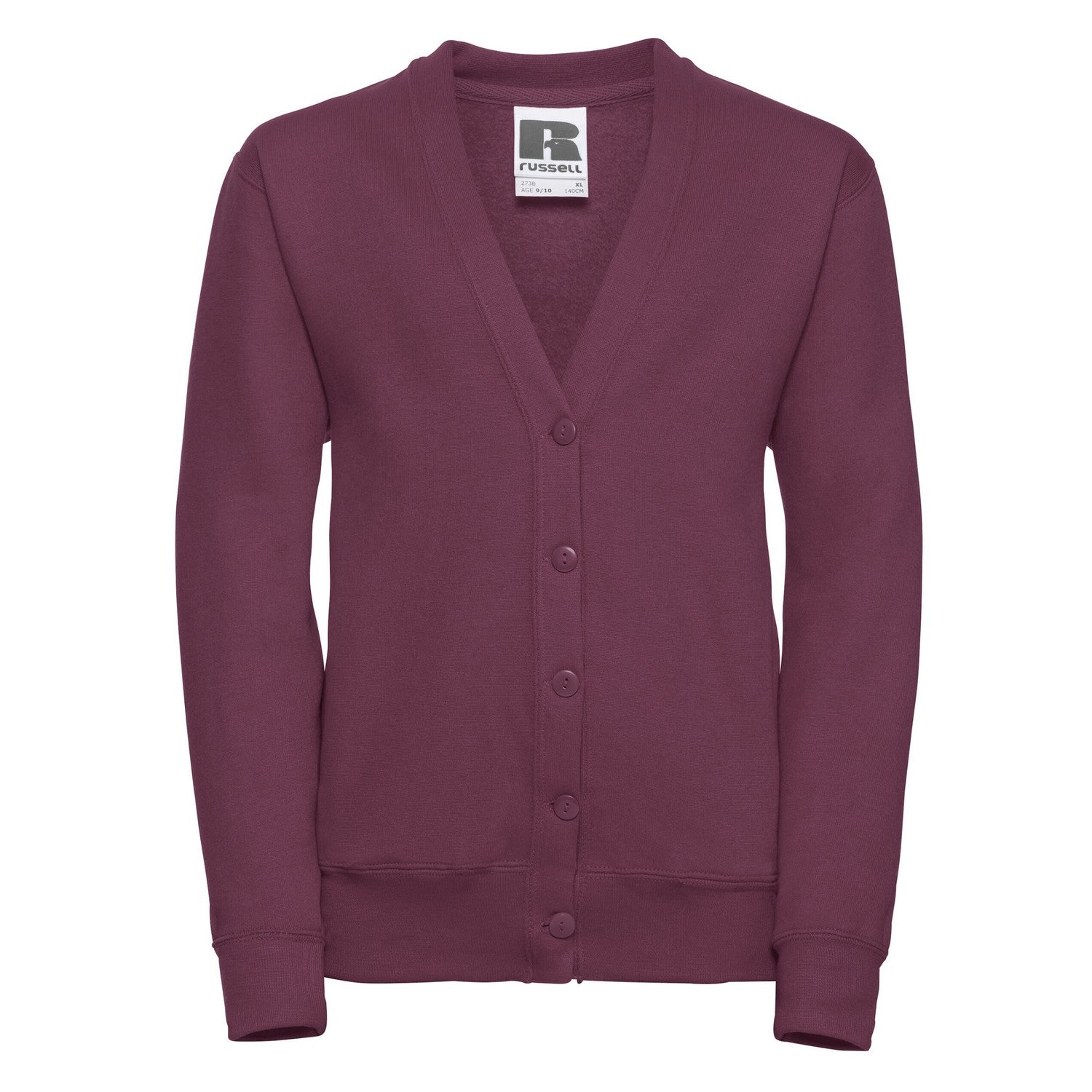 Burgundy - Front - Jerzees Schoolgear Childrens-Kids Cardigan