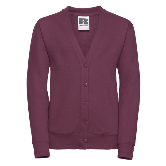 Burgundy - Front - Jerzees Schoolgear Childrens-Kids Cardigan