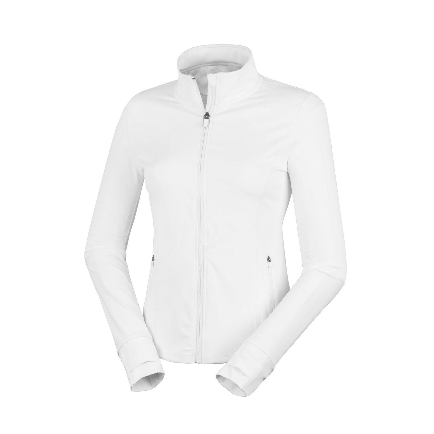 White - Front - Spiro Womens-Ladies Recycled Fitness Jacket