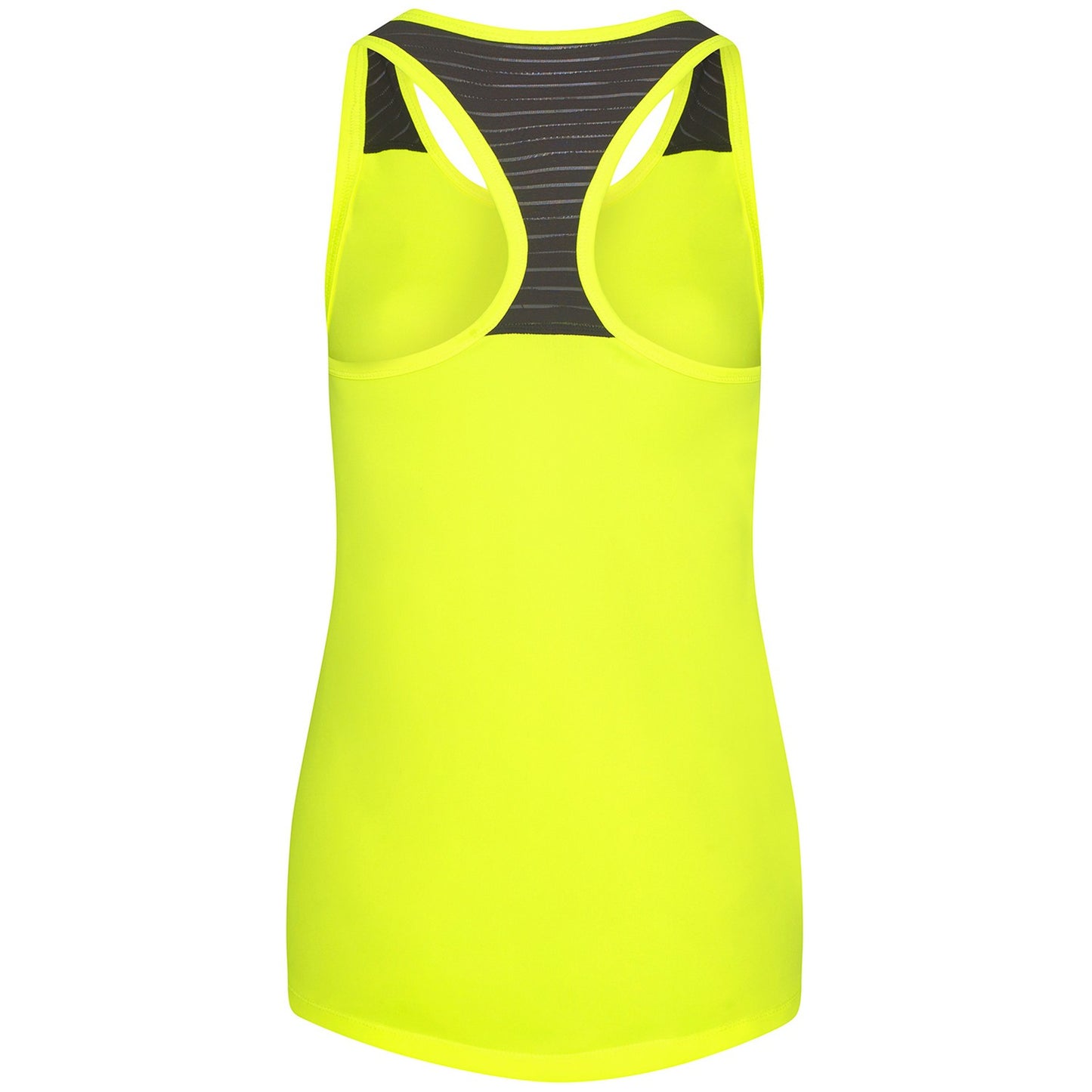 Electric Yellow-Black - Back - AWDis Cool Womens-Ladies Girlie Cool Workout Vest Top