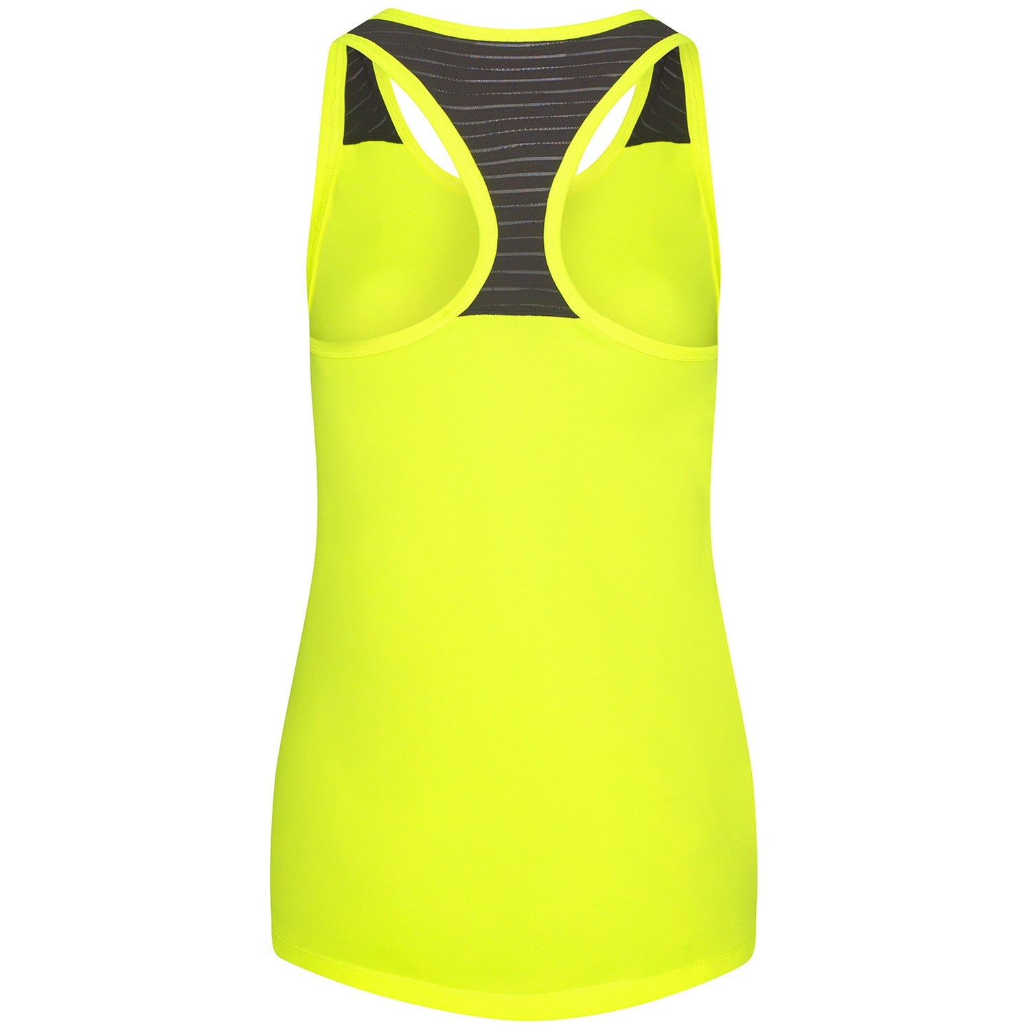 Electric Yellow-Black - Back - AWDis Cool Womens-Ladies Girlie Cool Workout Vest Top