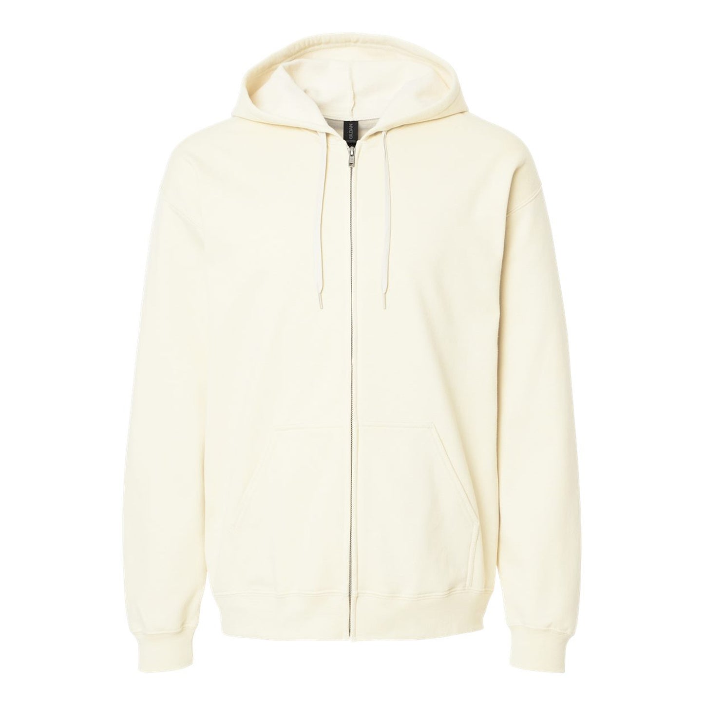 Off White - Front - Gildan Mens Softstyle Fleece Midweight Full Zip Hoodie