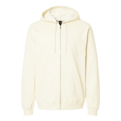 Off White - Front - Gildan Mens Softstyle Fleece Midweight Full Zip Hoodie