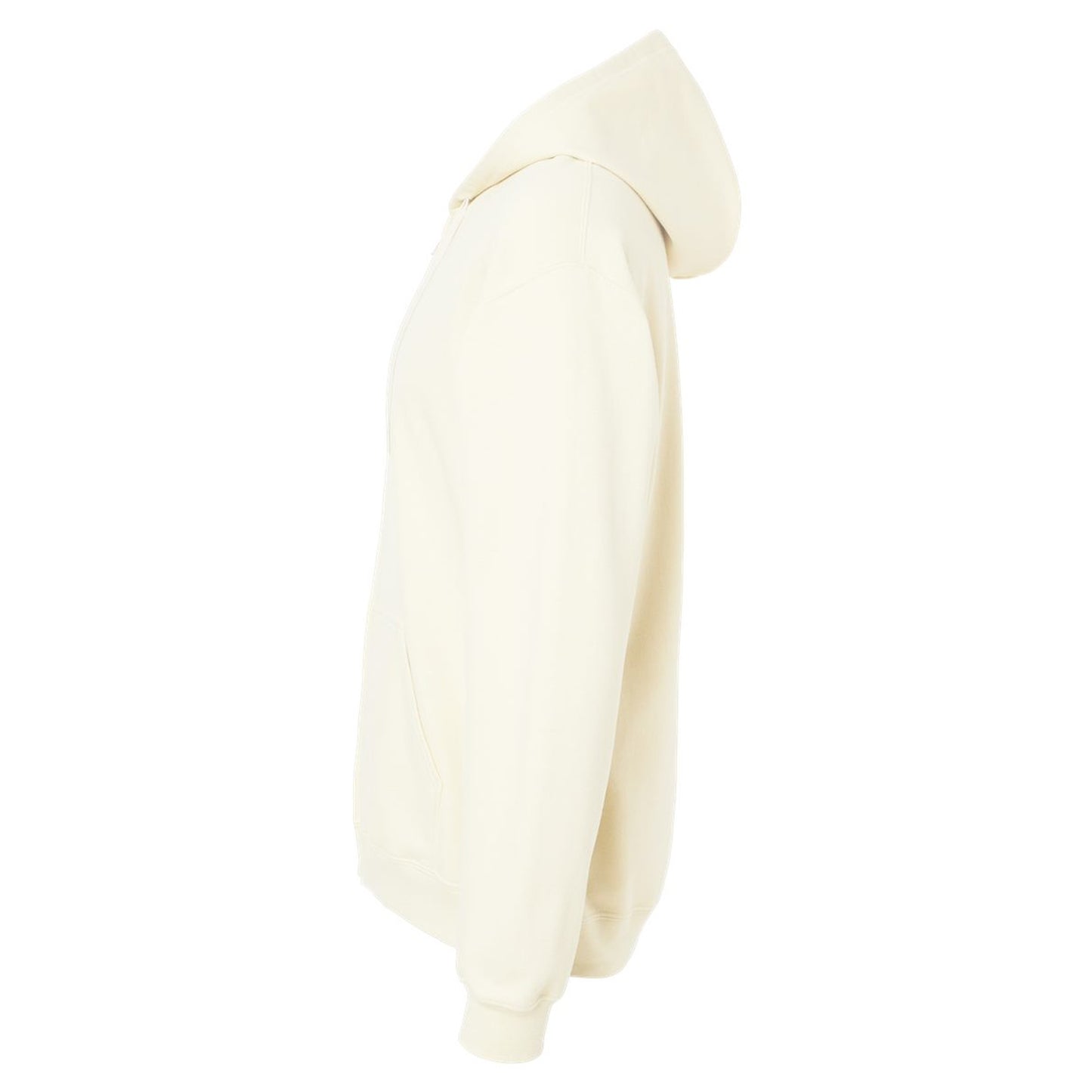 Off White - Side - Gildan Mens Softstyle Fleece Midweight Full Zip Hoodie