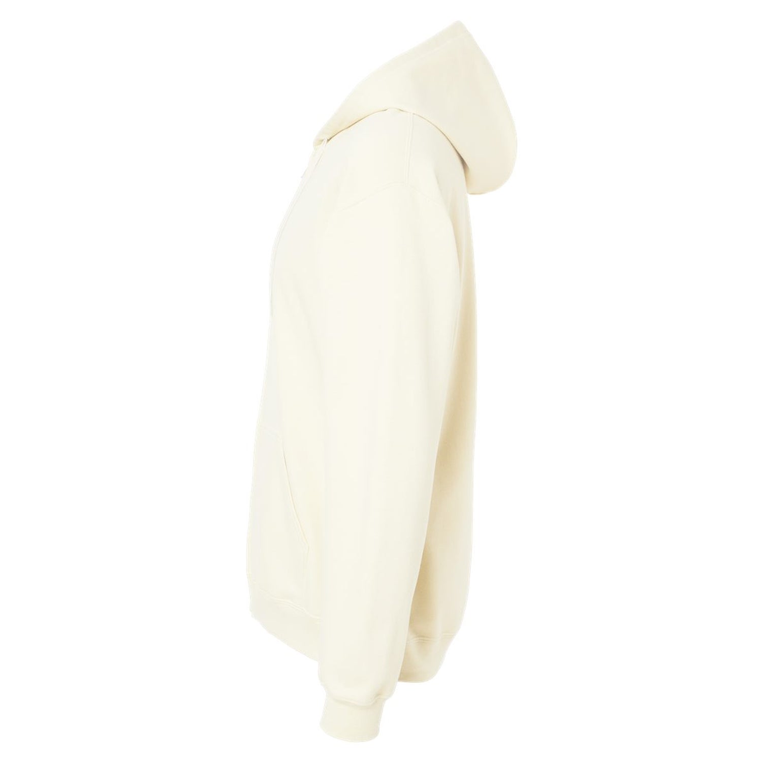 Off White - Side - Gildan Mens Softstyle Fleece Midweight Full Zip Hoodie