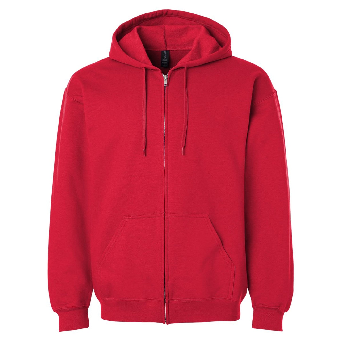 Red - Front - Gildan Mens Softstyle Fleece Midweight Full Zip Hoodie