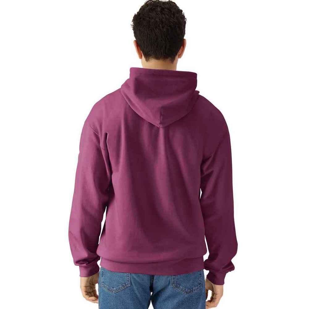 Maroon - Back - Gildan Mens Softstyle Fleece Midweight Full Zip Hoodie