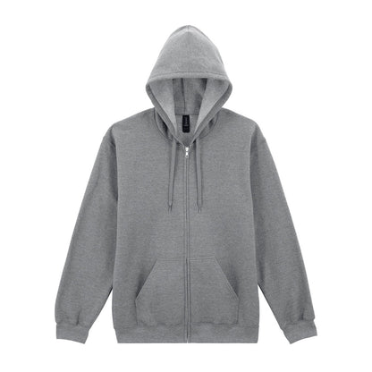 Sports Grey - Front - Gildan Mens Softstyle Fleece Midweight Full Zip Hoodie