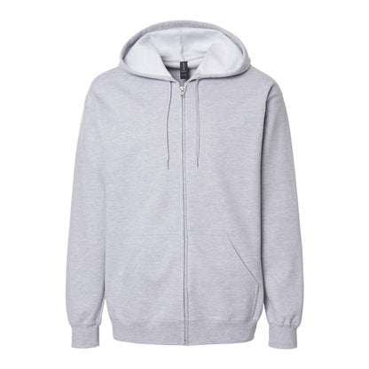 Sports Grey - Front - Gildan Mens Softstyle Fleece Midweight Full Zip Hoodie