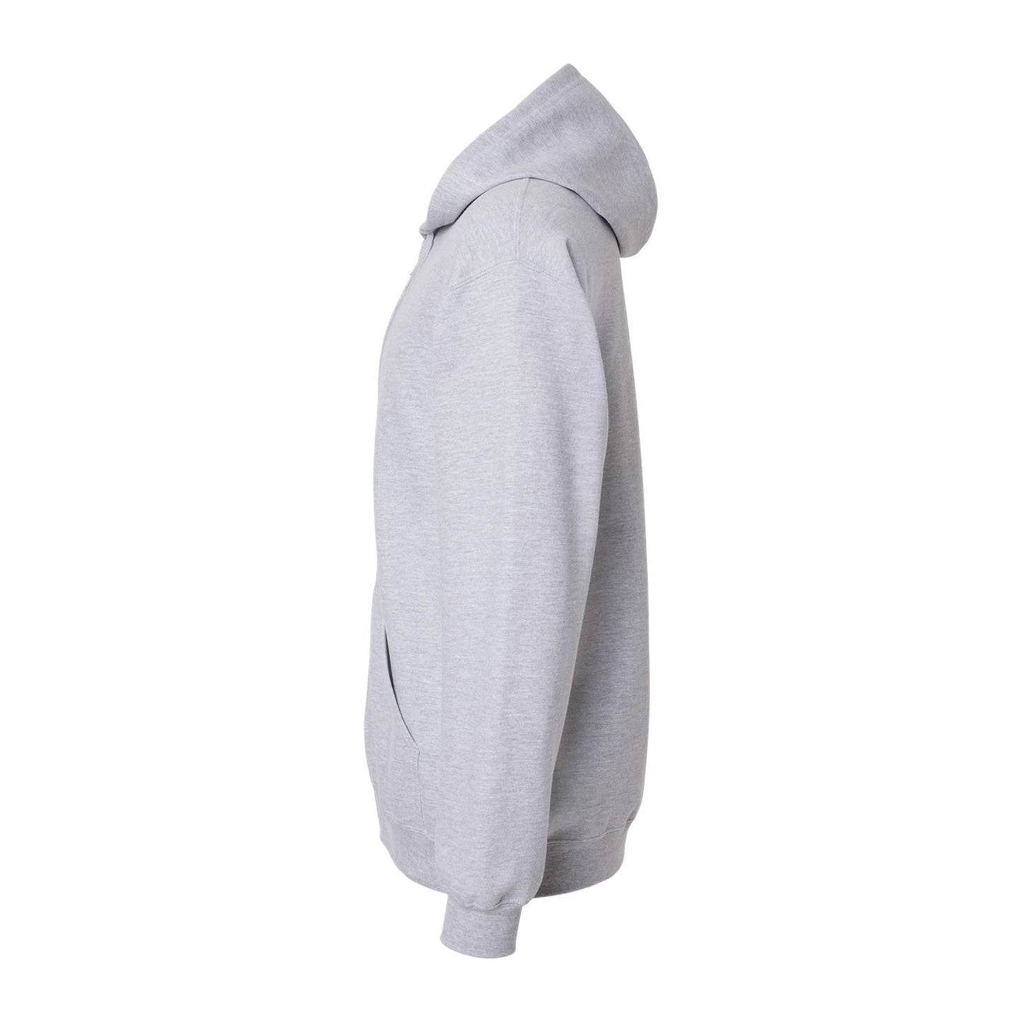 Sports Grey - Side - Gildan Mens Softstyle Fleece Midweight Full Zip Hoodie