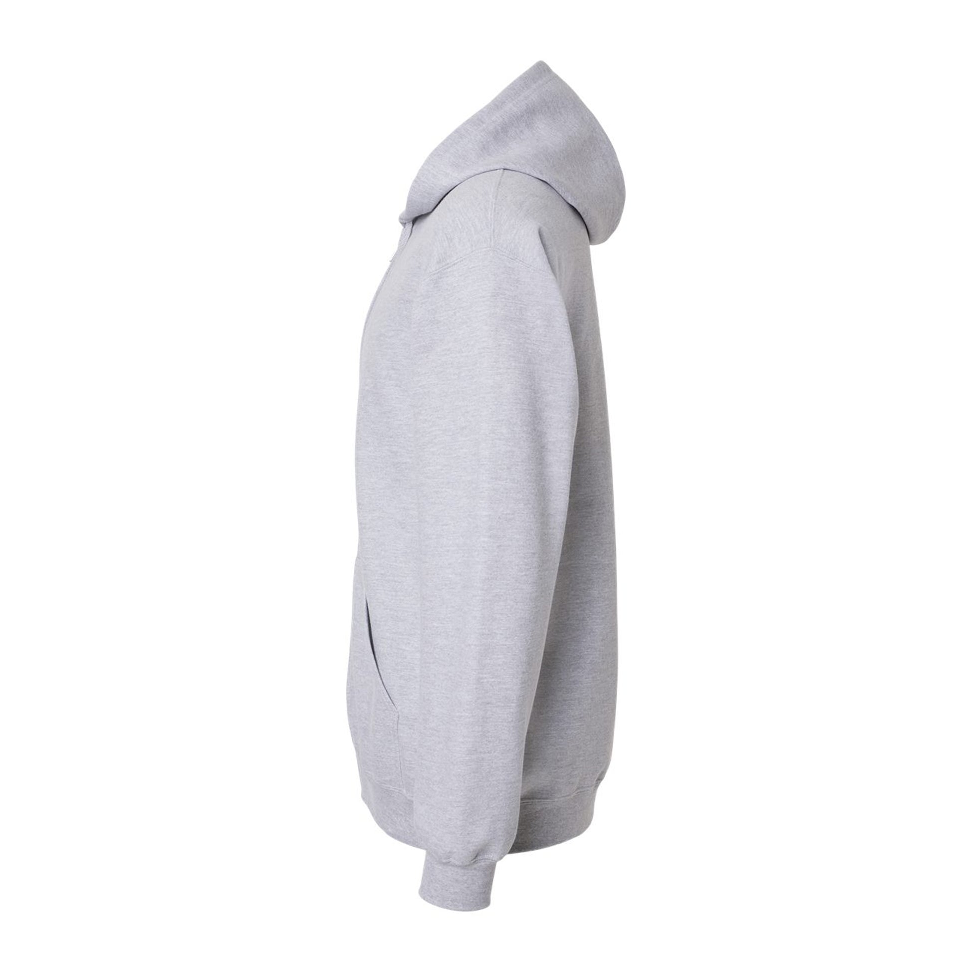 Sports Grey - Side - Gildan Mens Softstyle Fleece Midweight Full Zip Hoodie