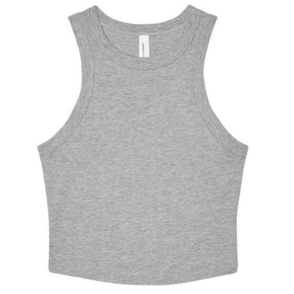 Athletic Grey - Front - Bella + Canvas Womens-Ladies Heather Micro-Rib Racerback Tank Top