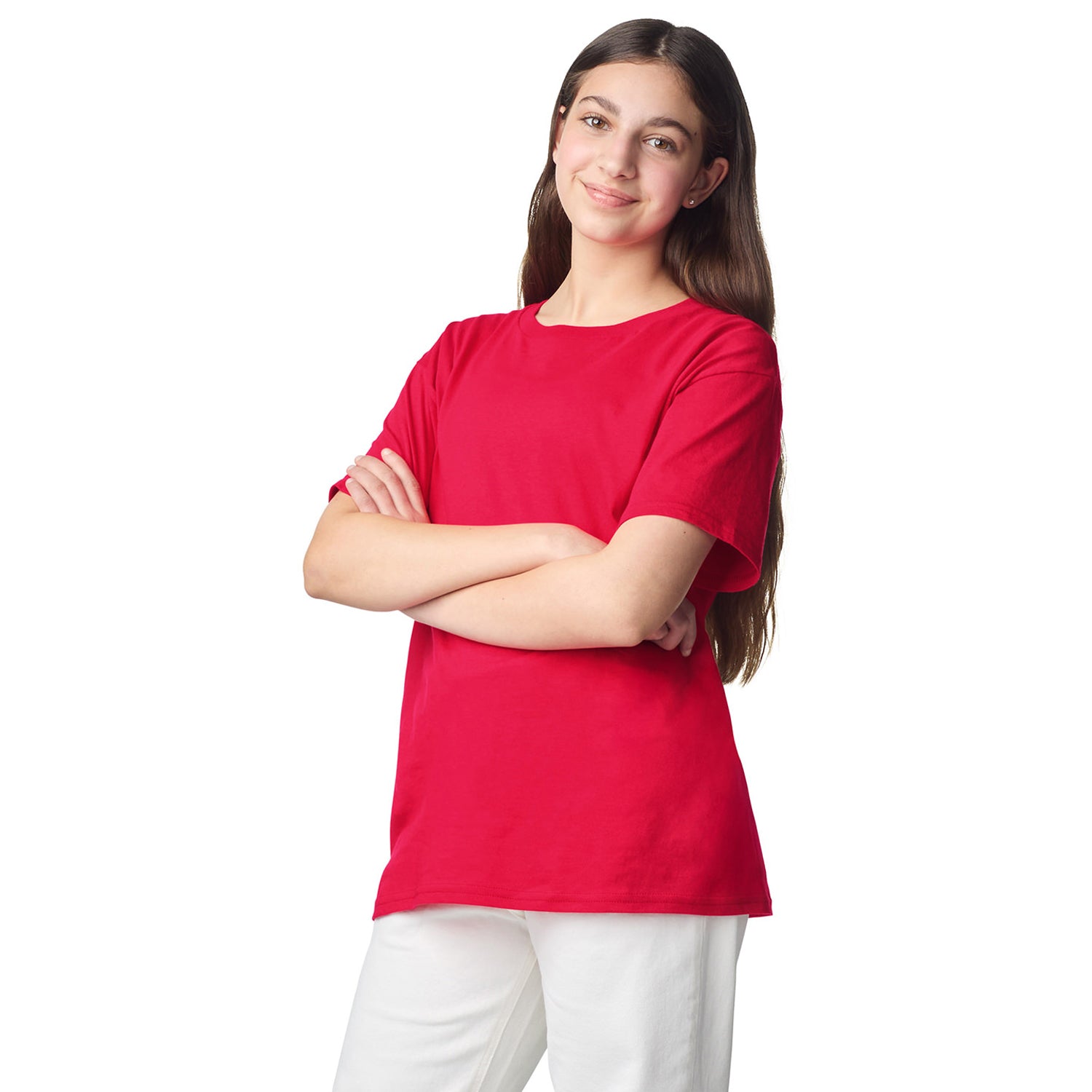 Red - Back - Gildan Childrens-Kids Plain Lightweight T-Shirt