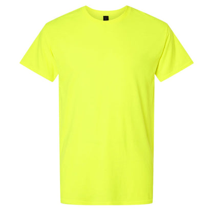 Safety Green - Front - Gildan Mens Plain Lightweight T-Shirt