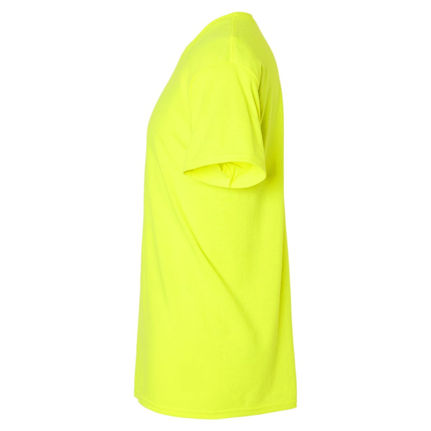 Safety Green - Side - Gildan Mens Plain Lightweight T-Shirt