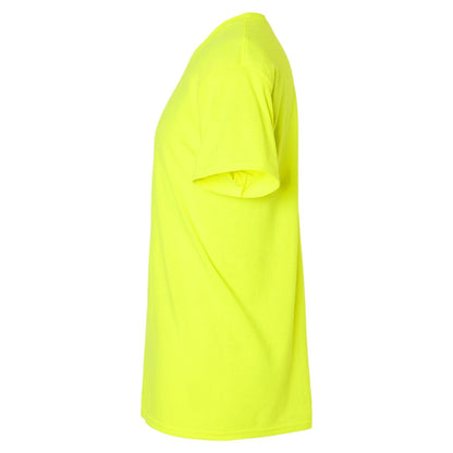 Safety Green - Side - Gildan Mens Plain Lightweight T-Shirt