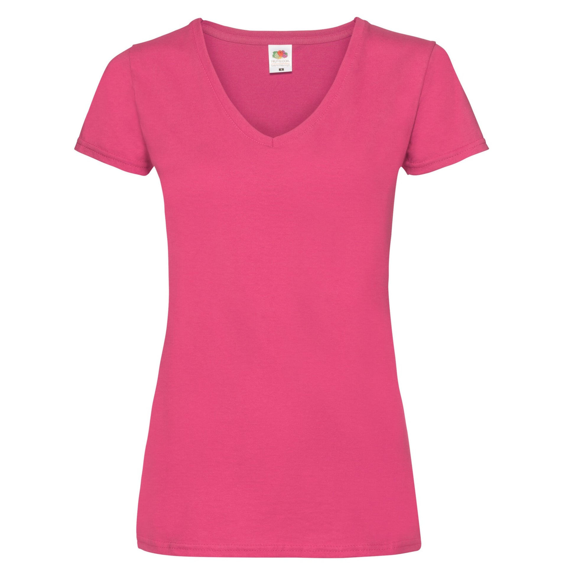 Fuchsia - Front - Fruit of the Loom Womens-Ladies Lady Fit Side Seam Free T-Shirt