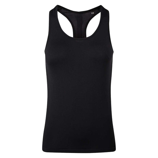 Full Black - Front - TriDri Womens-Ladies 3D Fit Sculpt Sculpted Seamless 3D Sport Vest