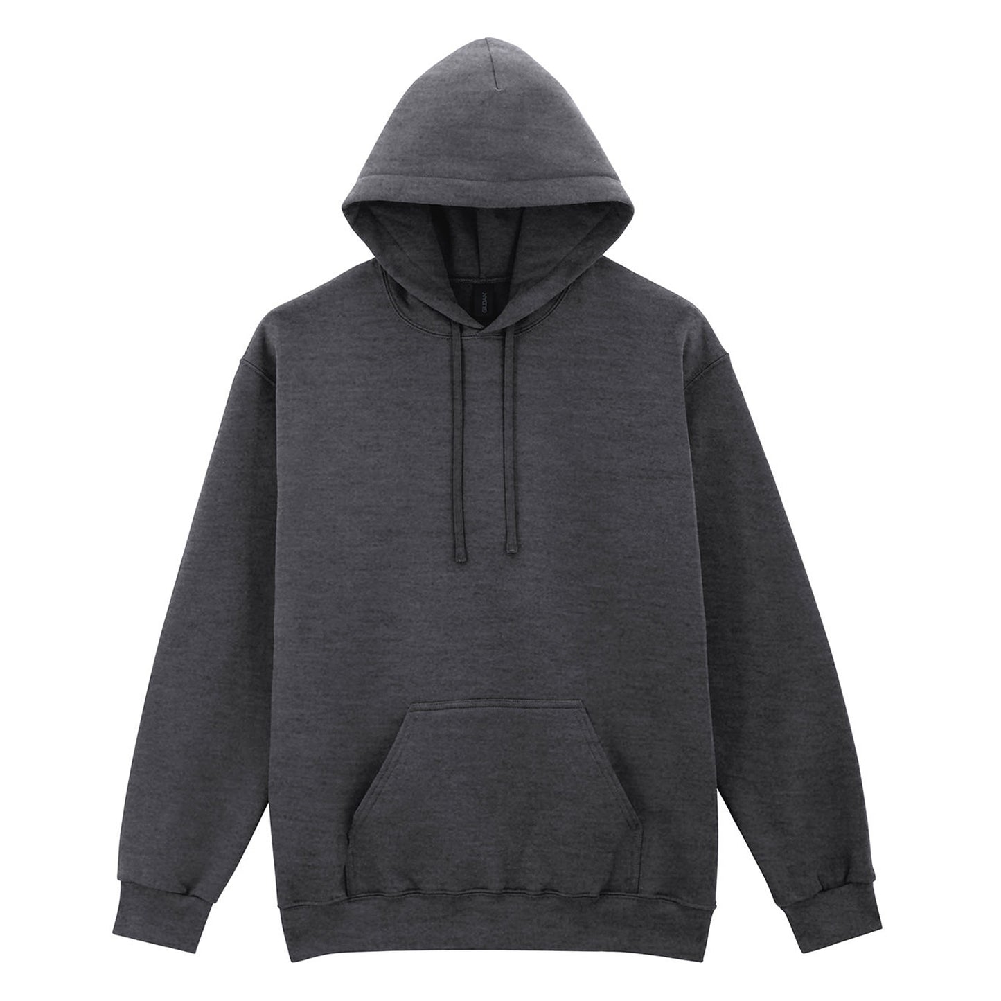 Heather Black - Front - Gildan Unisex Adult Midweight Fleece Hoodie