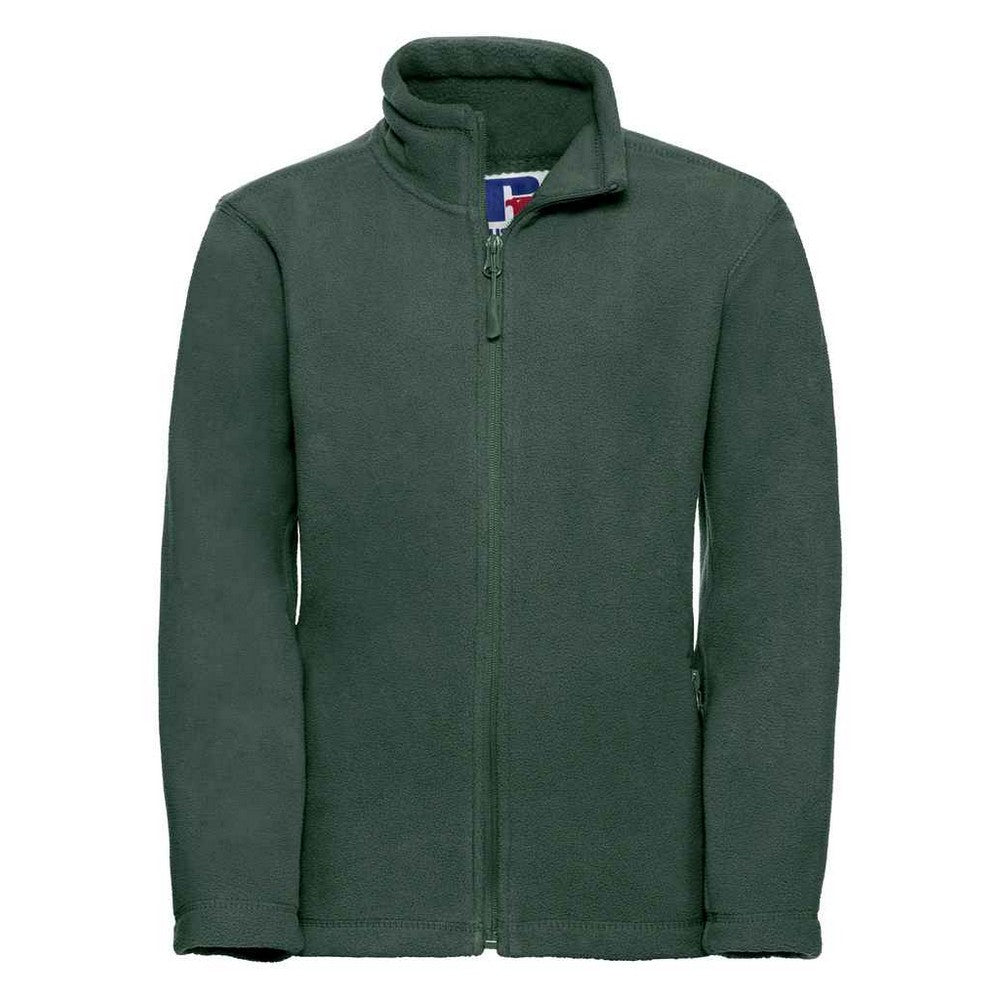 Bottle Green - Front - Russell Childrens-Kids Full Zip Outdoor Fleece Jacket